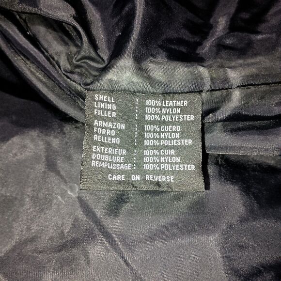 VINTAGE Colebrook Genuine Leather Bomber Jacket Mens L Black Buttery Soft Y2K - Picture 4 of 16